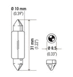 Hella Universal Clear 12V 10W 10x41mm T3.25 Bulb - 6411
