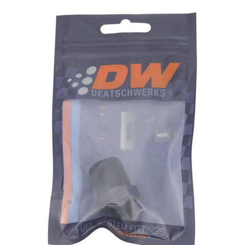 DeatschWerks 6AN Male Flare to 1/2in Male NPT Adapter - Anodized Matte Black - 6-02-0903-B