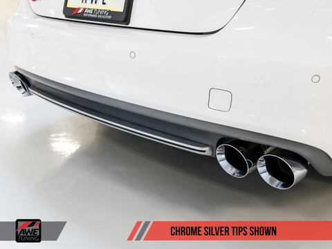AWE Tuning Audi C7 / C7.5 S6 4.0T Touring Edition Exhaust - Polished Silver Tips - 3415-42010