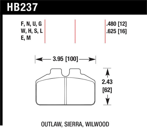 Hawk Ferro-Carbon Black Brake Pads - 12.192mm Pad Thickness - HB237M.480