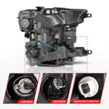 ANZO 18-19 Ford F-150 Projector Headlights w/Plank Style Switchback Chrome w/Amber - 111399