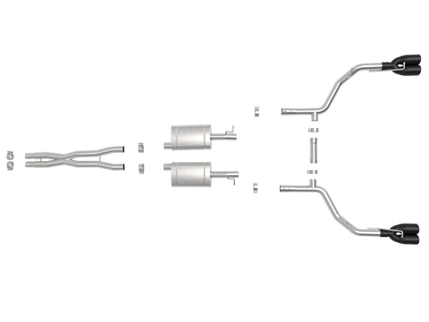 aFe MACH Force-Xp 2-1/2in 304 SS Cat-Back Exhaust 15-21 Dodge Challenger V6-3.6L - Quad Black Tip - 49-32067-B