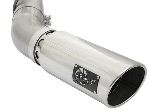 aFe ATLAS 5in DPF-Back Aluminized Steel Exhaust System w/Polished Tips 2017 GM Duramax 6.6L (td) L5P - 49-04085-P