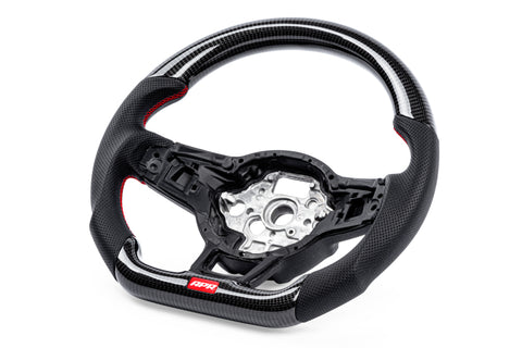 APR 15-26 Volkswagen Golf R/GTI/Jetta (MK7) Carbon Fiber/Red Stitch Steering Wheel (Non Paddles) - MS100205