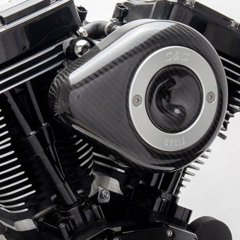 S&S Cycle 2017+ M8 Models Stealth Air Cleaner Kit w/ Carbon Fiber Cover - 170-0498B