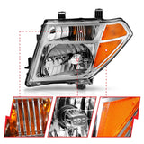 ANZO 2005-2008 Nissan Pathfinder Crystal Headlight Chrome Amber (OE Replacement) - 111463