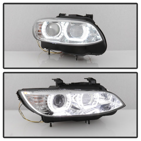 Spyder 08-10 BMW F92 3 Series Proj Headlight - High Beam H3 DRL LED - Chrome - PRO-YD-BMWE9208-DRL-C - 5086518