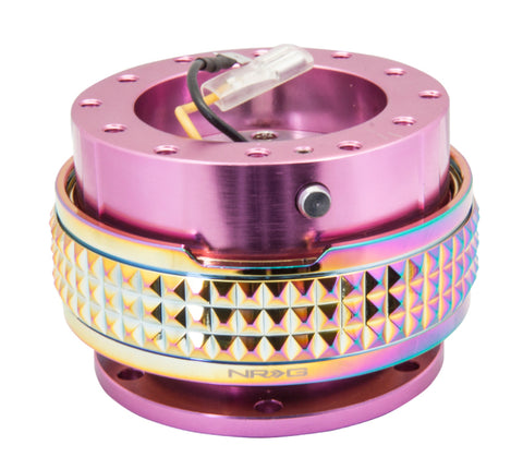 NRG Quick Release Kit - Pyramid Edition - Pink Body / Neochrome Pyramid Ring - SRK-210PK/MC
