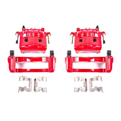 Power Stop 16-17 Subaru Crosstrek Front Red Calipers w/Brackets - Pair - S2682A