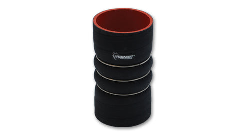 Vibrant 4 Ply Aramid Reinf Silicone Hump Hose conn 3.5in IDx6in long 3 reinforcement rin MATTE BLK - 11821