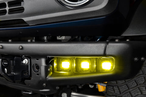 ORACLE Lighting 21-22 Ford Bronco Triple LED Fog Light Kit for Steel Bumper - Yellow - 5890-006