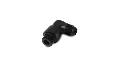 Vibrant -8AN Male Flare to Male -6AN ORB Swivel 90 Degree Adapter Fitting - Anodized Black - 16963