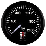 Autometer Stack 52mm 0-2000 Deg F Pro Stepper Motor Exhaust Gas Temp Gauge - Black - ST3314