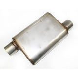 JBA Universal Chambered Style 304SS Muffler 13x9.75x4in 3in Inlet Diameter Offset/Offset - 40-301300