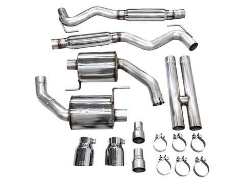 AWE Tuning 2024 Ford Mustang GT Fastback S650 RWD Touring Catback Exhaust w/ Dual Chrome Silver Tips - 3015-32650