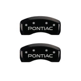 MGP 4 Caliper Covers Engraved Front & Rear Pontiac Black finish silver ch - 18031SPOPBK