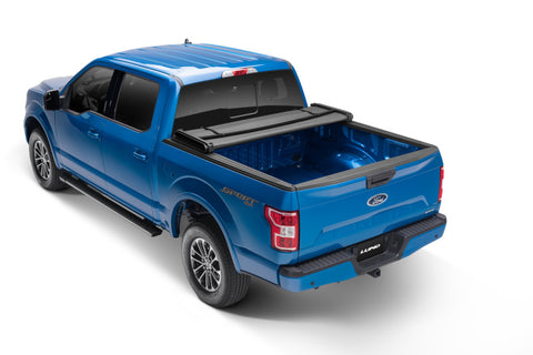 Lund 99-17 Ford F-250 Super Duty (8ft. Bed) Genesis Elite Tri-Fold Tonneau Cover - Black - 95851