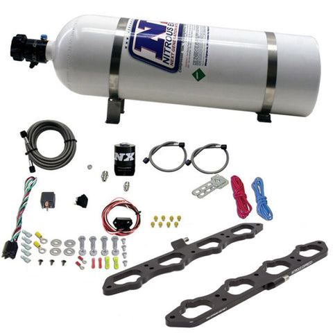 Nitrous Express 2018+ Ford 5.0L Coyote Dry Direct Port Plate System w/15lb Bottle - 20957-15