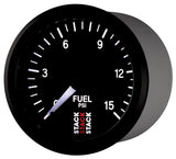 Autometer Stack 52mm 0-15 PSI 1/8in NPTF Male Pro Stepper Motor Fuel Pressure Gauge - Black - ST3304