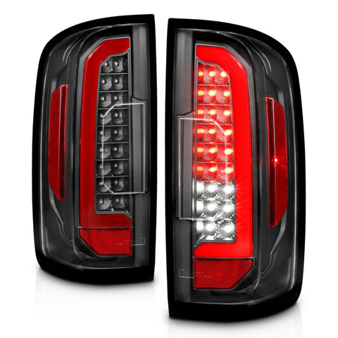 ANZO 15-21 Chevrolet Colorado Full LED Tail Lights w/ Red Lightbar Black Housing Clear Lens - 311432