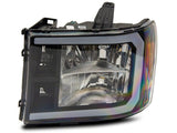 Raxiom 07-13 GMC Sierra 1500 Axial Series Headlights w/ LED Bar- Blk Housing (Clear Lens) - S531791