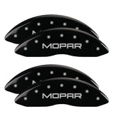 MGP 4 Caliper Covers Engraved Front & Rear MOPAR Black finish silver ch - 12203SMOPBK