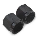 Russell Performance -6 AN Tube Nuts 3/8in dia. (Black) (2 pcs.) - 660575