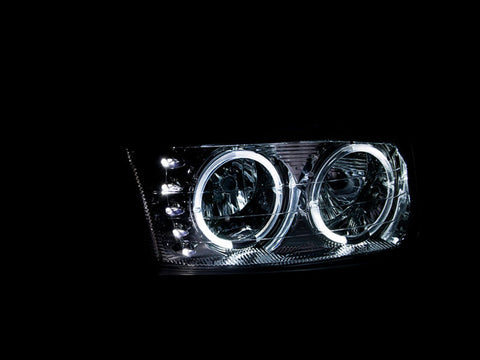 ANZO 1999-2006 GMC Sierra 1500 Crystal Headlights w/ Halo and LED Chrome - 111208