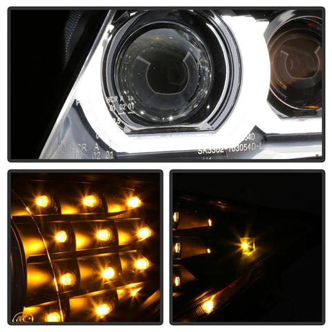 Spyder 09-12 BMW E90 3-Series 4DR HID w/ AFS Only - LED Turn - Black - PRO-YD-BMWE9009-AFSHID-BK - 5086495