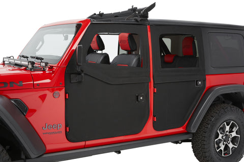 Bestop 20-26 Jeep Gladiator / 18-26 Wrangler JL Full Fabric Doors (Rear Black Diamond) - 51751-35