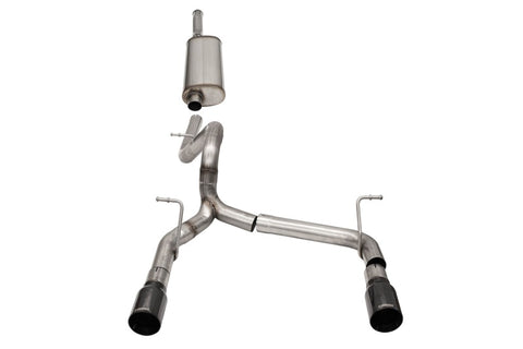Corsa 2018-2025 Jeep Wrangler JLU 3.6L 2.75in Sport Cat-Back Exhaust w/ 4in Black Tips - 21124BLK
