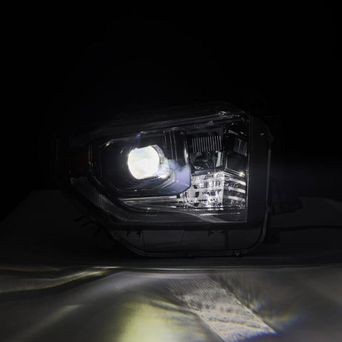 AlphaRex 14-21 Toyota Tundra LUXX-Series LED Proj Headlights Alpha-Blk w/Actv Light & Seq. Sig + DRL - 880836