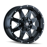 Mayhem 8040 Tank 17x9 / 5x127 BP / -12mm Offset / 87mm Hub Black w/ Milled Spokes Wheel - 8040-7952B