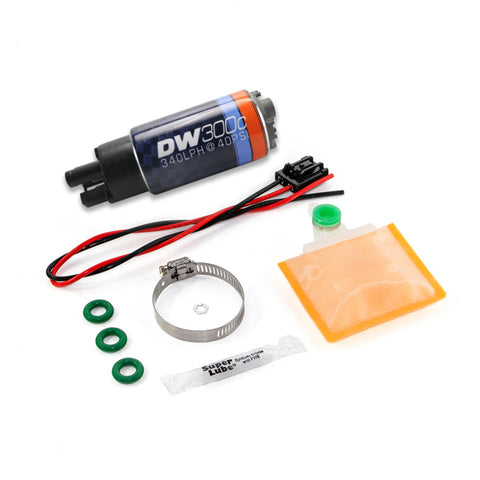 DeatschWerks 340lph DW300C Compact Fuel Pump w/ Ford Focus MK2 RS Set Up Kit (w/o Mounting Clips) - 9-307-1017