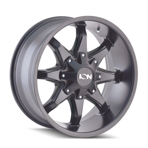 ION Type 181 17x9 / 5x114.3 BP / -12mm Offset / 87mm Hub Satin Black/Milled Spokes Wheel - 181-7956M12
