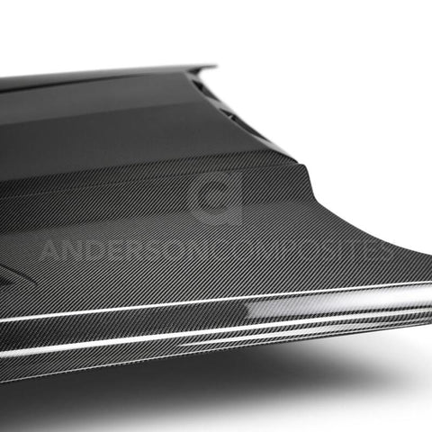 Anderson Composites 2018-2019 Ford Mustang Ram Air Double Sided Carbon Fiber Hood - AC-HD18FDMU-AB-DS