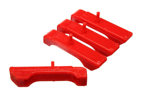 Energy Suspension GM SBC Red Radiator Isolator Pad Set - 3 Row - 3.6117R