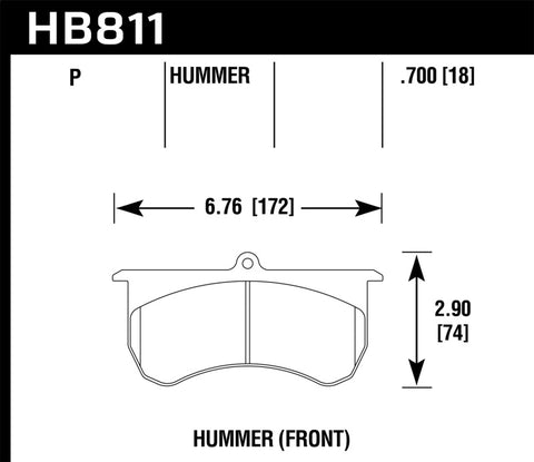 Hawk 15-16 AM General Hummer Super Duty Front Brake Pads - HB811P.700
