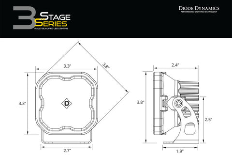 Diode Dynamics SS3 LED Bumper 2 In Roll Bar Kit Max - White Combo (Pair) - DD7712