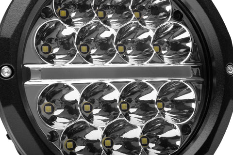 Go Rhino Xplor Bright Series Round LED Driving Light Kit w/DRL (Surface Mount) 6in - Blk (2 pc) - 750700623DRS