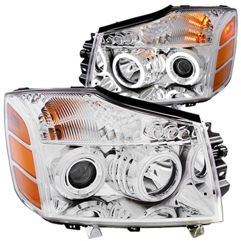 ANZO 2004-2007 Nissan Armada Projector Headlights w/ Halo Chrome (CCFL) - 111094
