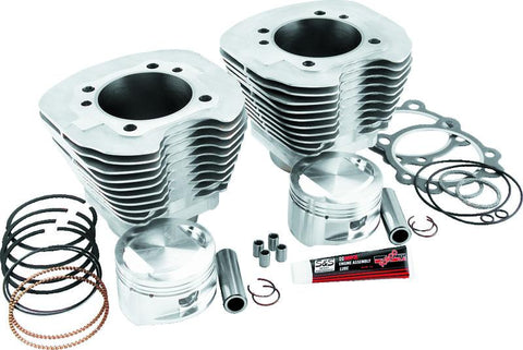 S&S Cycle 1999+ BT Replacement 3-7/8in Bore Cylinder & Piston Kit For S&S 95in Big Bore Kit - Silver - 910-0200