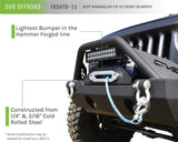 DV8 Offroad 07-18 Jeep Wrangler JK/JL FS-15 Steel Stubby Front Bumper w/ Fog Lights - FBSHTB-15