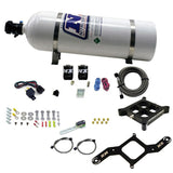 Nitrous Express 4150 Single Entry Crossbar Nitrous Plate Kit Pro-Power (100-500HP) w/15lb Bottle - 63540-15