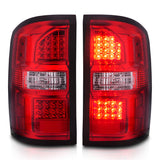 ANZO 2014-2018 GMC Sierra LED Tail Lights Black Housing Red/Clear Lens - 311399