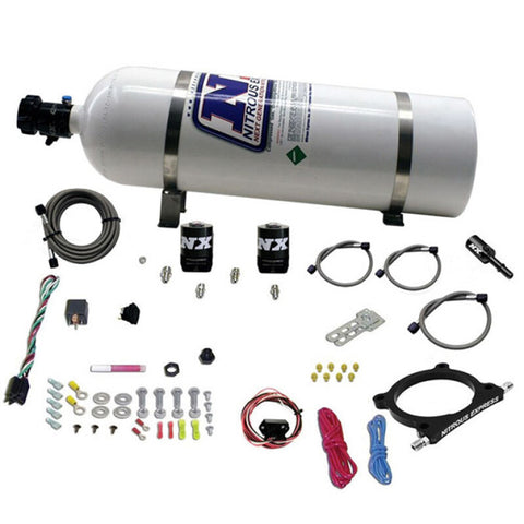 Nitrous Express 11-15 Ford Mustang GT 5.0L High Output Nitrous Plate Kit (50-250HP) w/15lb Bottle - 20951-15