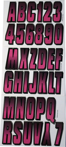 Hardline Boat Lettering Registration Kit 3 in. - 300 Berry/Black - BEBKG300