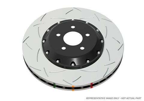 DBA 05-10 Ford Mustang GT V8 Shelby Edition Front Slotted 5000 Series 2 Piece Rotor w/ Black Hat - DBA52124BLKS