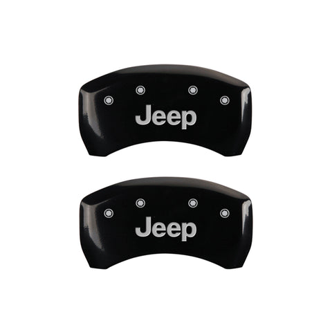 MGP 4 Caliper Covers Engraved Front & Rear JEEP Black finish silver ch - 42016SJEPBK