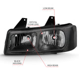 ANZO 2003-2017 Chevy Express Crystal Headlight Black - 111474